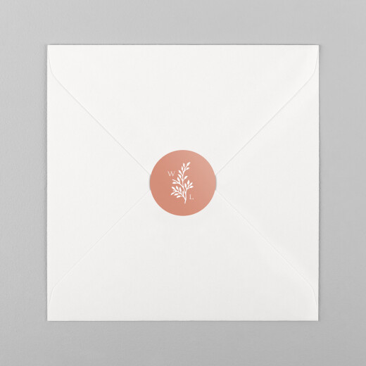 Wedding Envelope Stickers Idyllic Coral - View 2