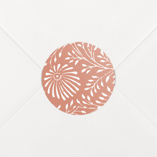 Wedding Envelope Stickers Idyllic Coral - View 1
