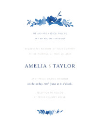 Wedding Invitations English Garden Portrait Blue