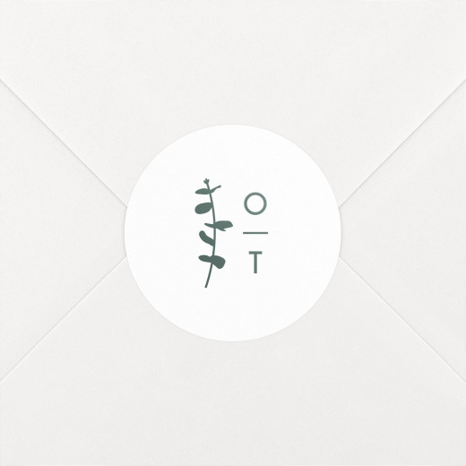 Wedding Envelope Stickers Eucalyptus White - View 1