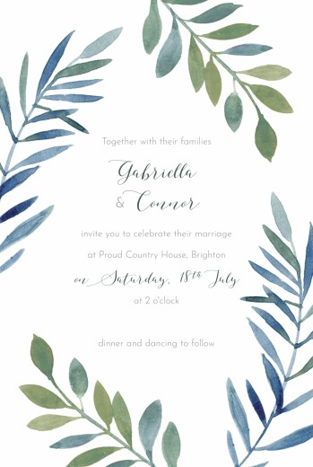 Wedding Invitations Moonlit Meadow Blue - Front