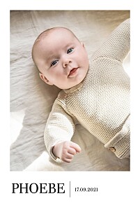 Baby Announcements Modern photo portrait white