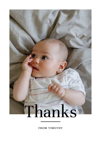 Baby Thank You Cards Modern Chic Portrait White - Page 1