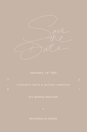 Save The Dates Thread beige - Front