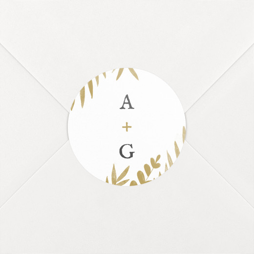 Wedding Envelope Stickers Foliage Gold - View 1