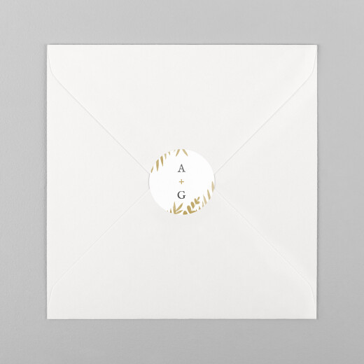 Wedding Envelope Stickers Foliage Gold - View 2