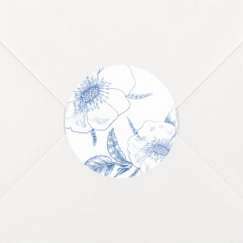 Wedding Envelope Stickers Engraved Chic Blue