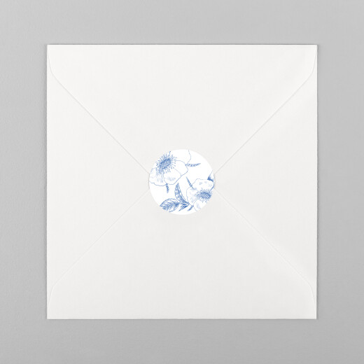 Wedding Envelope Stickers Engraved Chic Blue - View 2