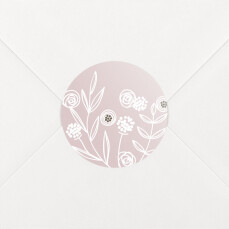 Christening Stickers Rustic Floral Pink