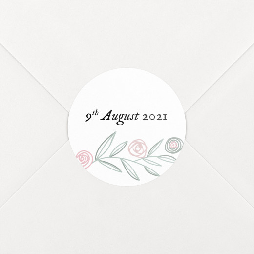 Christening Stickers Rustic Floral White - View 1
