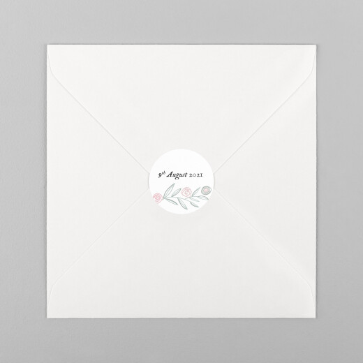 Christening Stickers Rustic Floral White - View 2