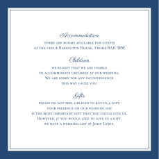 Guest Information Cards Chic Navy Blue