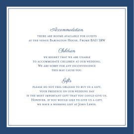 Guest Information Cards Chic Navy Blue