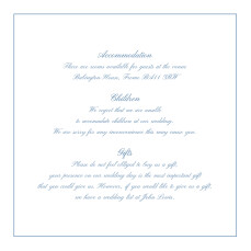 Guest Information Cards Chic Border Blue