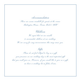 Guest Information Cards Chic Border Blue