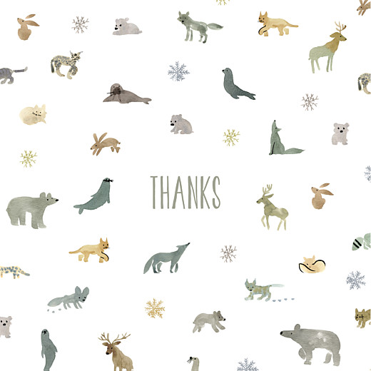 Baby Thank You Cards Tundra (4 Pages) White - Page 1