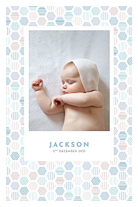 Baby Announcements Hexagon (4 pages) blue