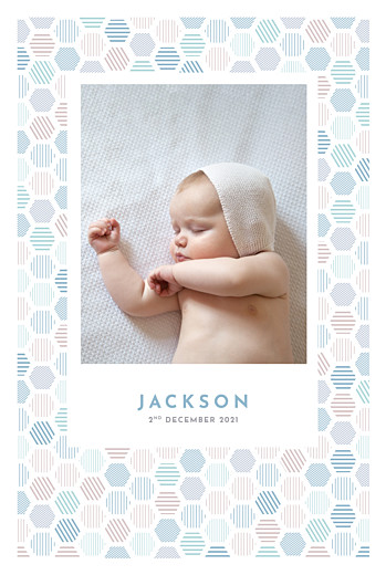 Baby Announcements Hexagon (4 pages) Blue - Page 1