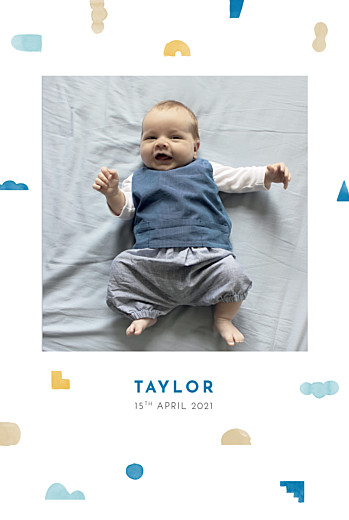 Baby Announcements Building Blocks Blue - Page 1