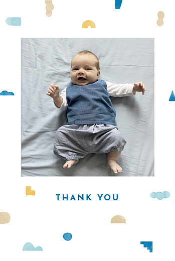 Baby Thank You Cards Building Blocks Blue - Page 1
