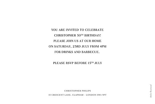 Birthday Invitations Modern Photo Landscape White - Back