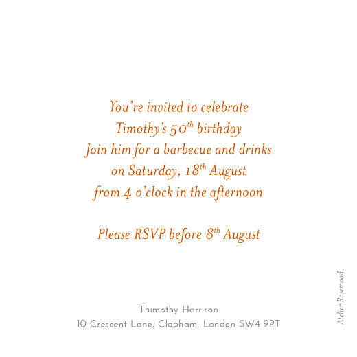 Birthday Invitations Polaroid White - Back