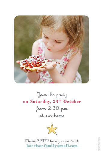 Kids Party Invitations Magical Pink - Back