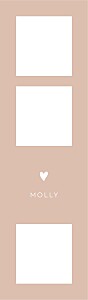 Baby Thank You Cards Lovely heart (bookmark) bis pink