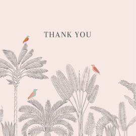 Baby Thank You Cards Birds of Paradise (4 Pages) Pink