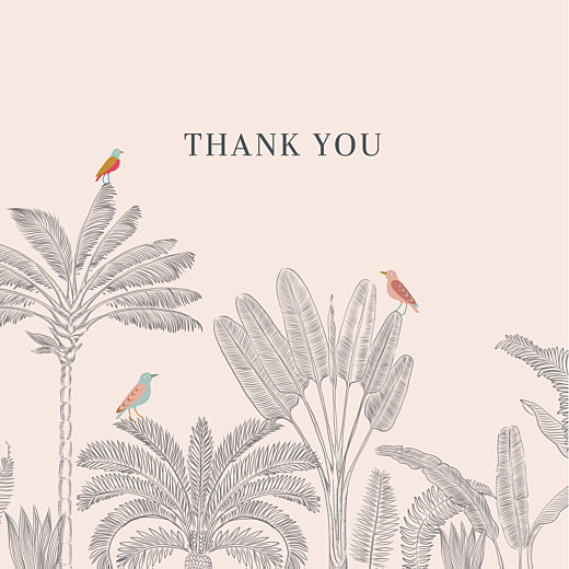 Baby Thank You Cards Birds of Paradise (4 Pages) Pink - Page 1