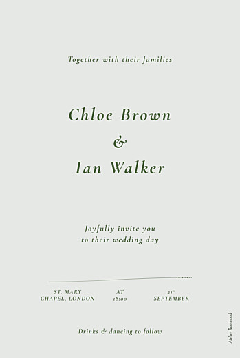 Wedding Invitations Forever Ferns (Foil) Green - Back