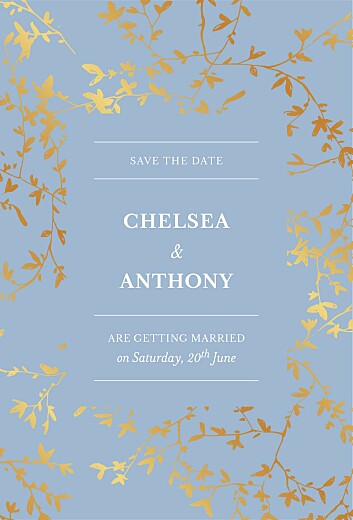 Save The Dates Reflections (Foil) Blue - Front