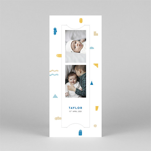 Baby Thank You Cards Building Blocks (Bookmark) Blue - View 2