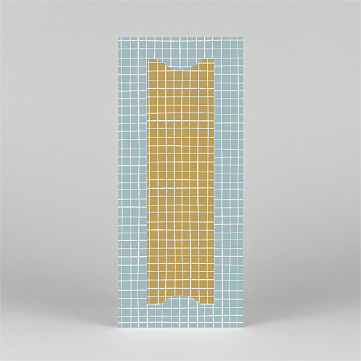 Baby Thank You Cards Scandi Squares (Bookmark) Blue - View 3