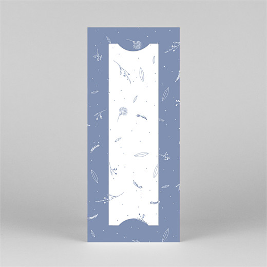 Baby Thank You Cards Elegant Foliage (Bookmark) Blue - View 3