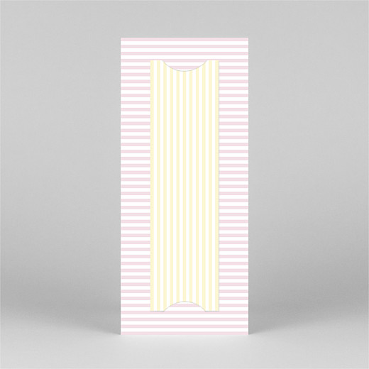 Baby Thank You Cards Pastel Stripes (Bookmark) Pink - View 3