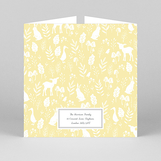 Baby Thank You Cards Fable (Gatefold) Yellow - View 3