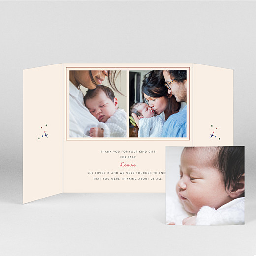 Baby Thank You Cards Liberty Berries (Gatefold) Blue - View 2
