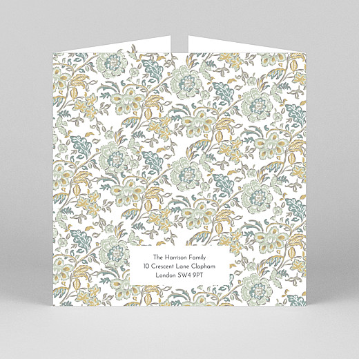 Baby Thank You Cards Victorian Blossom (Gatefold) Blue - View 3