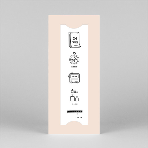 Baby Thank You Cards Picto Column (Bookmark) Pink - View 2
