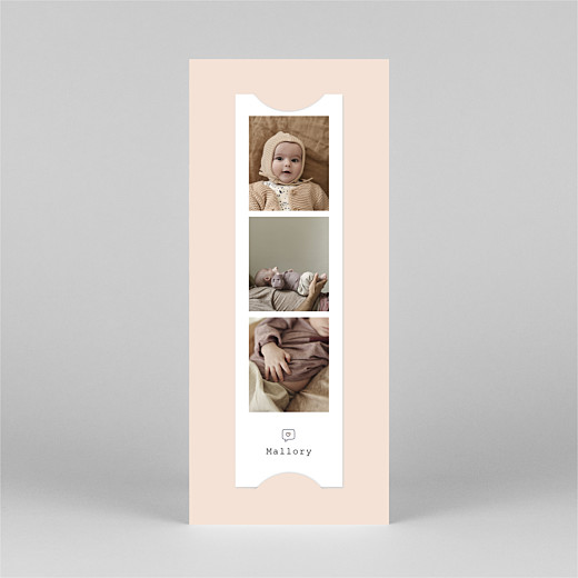 Baby Thank You Cards Picto Column (Bookmark) Pink - View 3