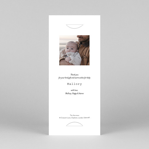 Baby Thank You Cards Picto Column (Bookmark) Pink - View 4