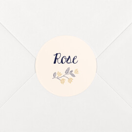Baby Stickers Floral Embroidery Beige