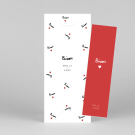 Wedding Thank You Cards Bisou by Mathilde Cabanas (Bookmark) Red