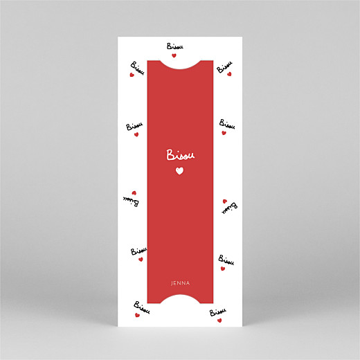Baby Thank You Cards Bisou by Mathilde Cabanas (Bookmark) Red - View 2