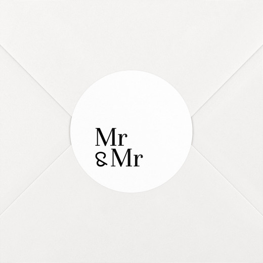 Wedding Envelope Stickers Mr & Mr White - View 1