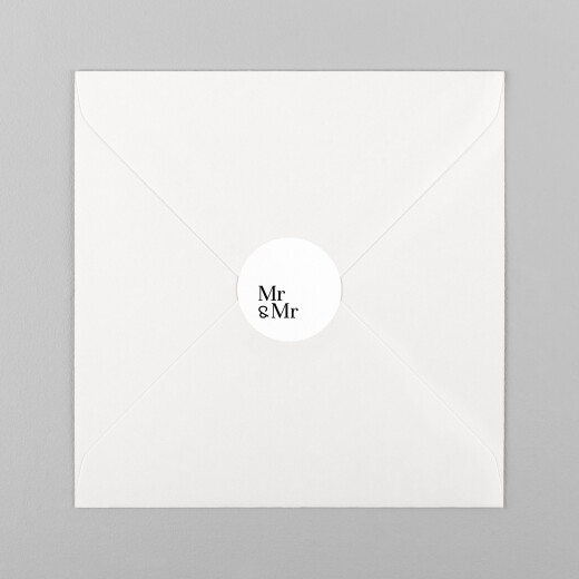 Wedding Envelope Stickers Mr & Mr White - View 2