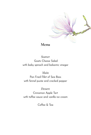 Christening Menus Flora and Fauna White - Page 3