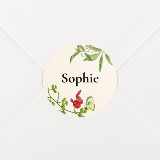Christening Stickers Flora and Fauna White - View 1