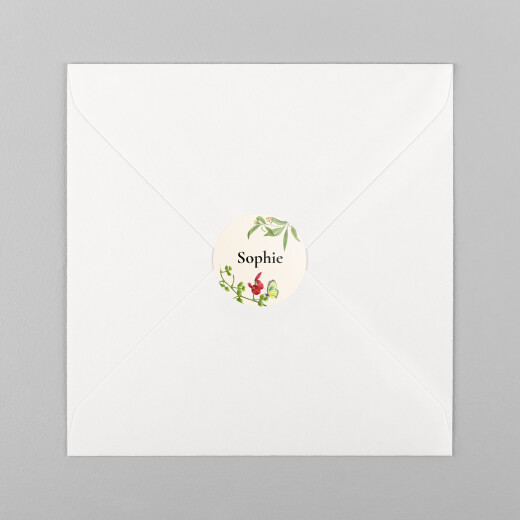 Christening Stickers Flora and Fauna White - View 2